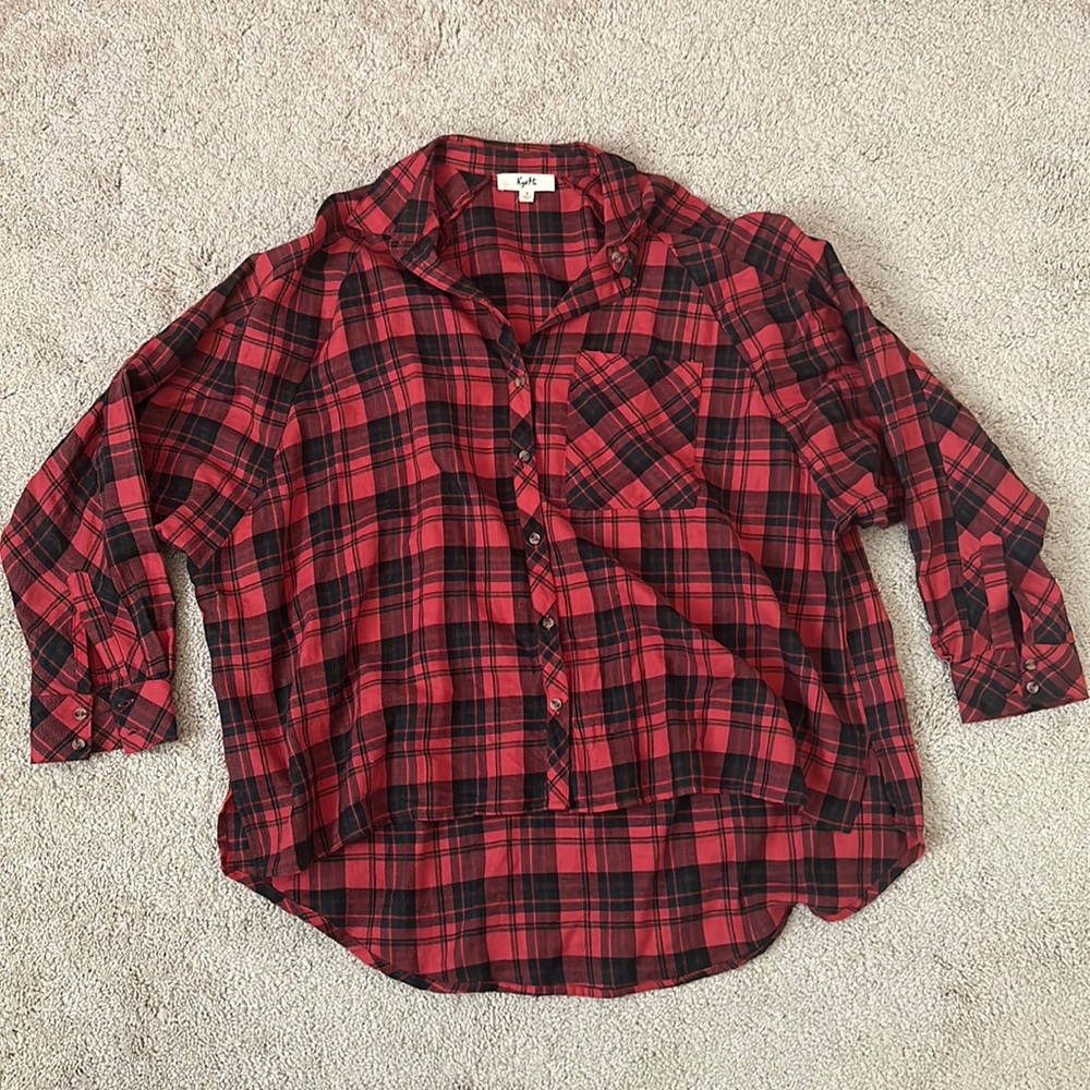 EUC 3BN Oversized plaid top